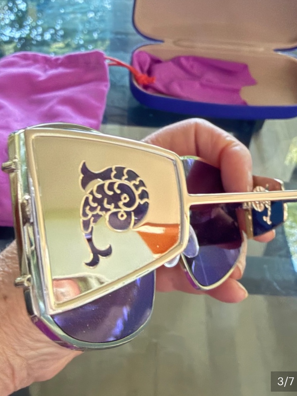 Emilio Pucci Gold Mirrored Sunglasses
